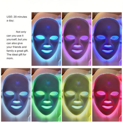 Portable 7-Color LED Facial Mask Device – USB Rechargeable Home Beauty Skincare Tool for Face Care, Anti-Aging & Acne, Perfect Gift for Girlfriend & Valentine's Day