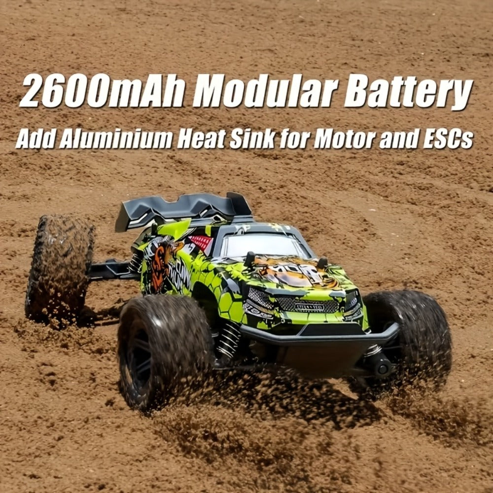 4WD RC Monster Truck for Kids with LED Lights High-Speed All-Terrain Remote Control Off-Road Car Toy for Boys Girls Ages 6+ – Outdoor Backyard Racing Birthday Christmas Gift