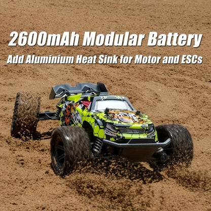 4WD RC Monster Truck for Kids with LED Lights High-Speed All-Terrain Remote Control Off-Road Car Toy for Boys Girls Ages 6+ – Outdoor Backyard Racing Birthday Christmas Gift
