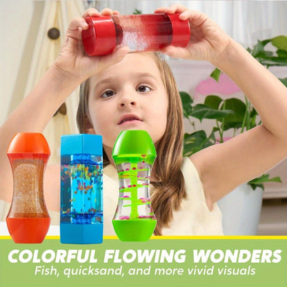 Fidget Tube Toys 4 Pack – Sensory Calming Tubes for Kids with Autism, Anxiety Relief, Calm Down Corner Supplies, Speech Therapy & Classroom Fidget Tools, Birthday Gift