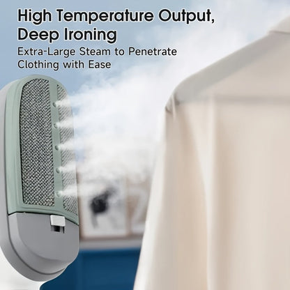 Garment Steamer Handheld Steam Iron Portable Wrinkle Remover Horizontal Vertical Steam Dry Ironing Efficient Heating for Home Office Travel Clothes Green