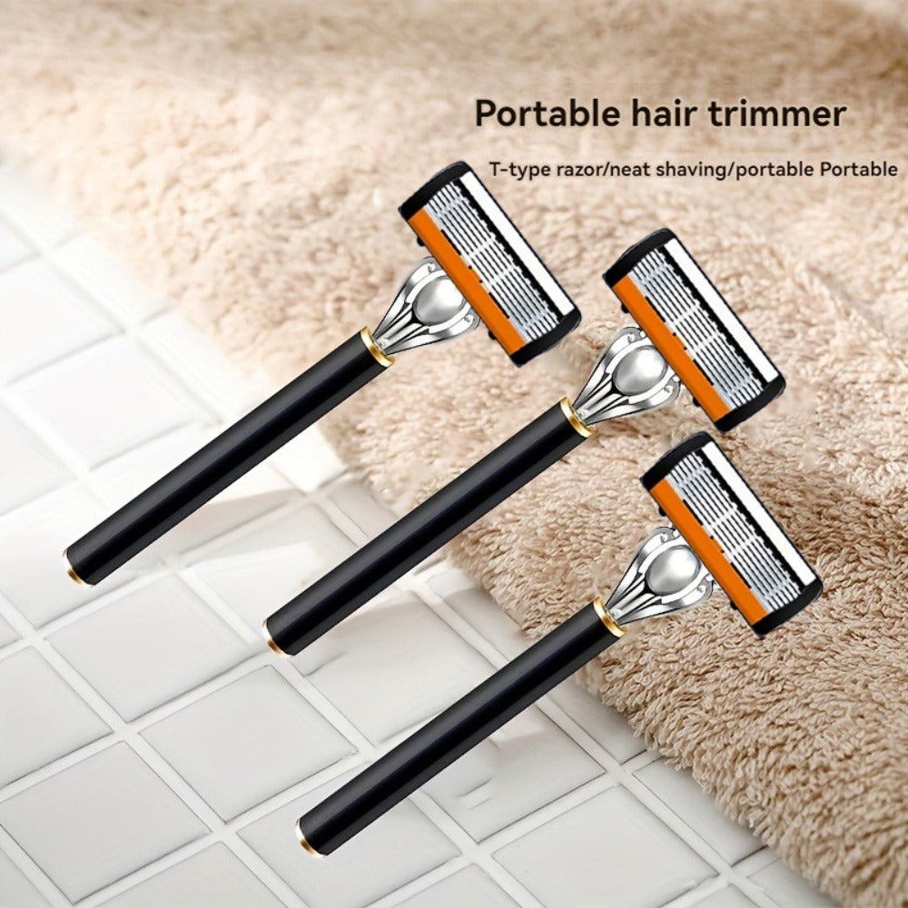 Safety Razor Set with Replacement Blades – Anti-Slip Metal Handle, Contour Fitting, Fully Washable Shaving Kit for Men | 24 or 36 Blades