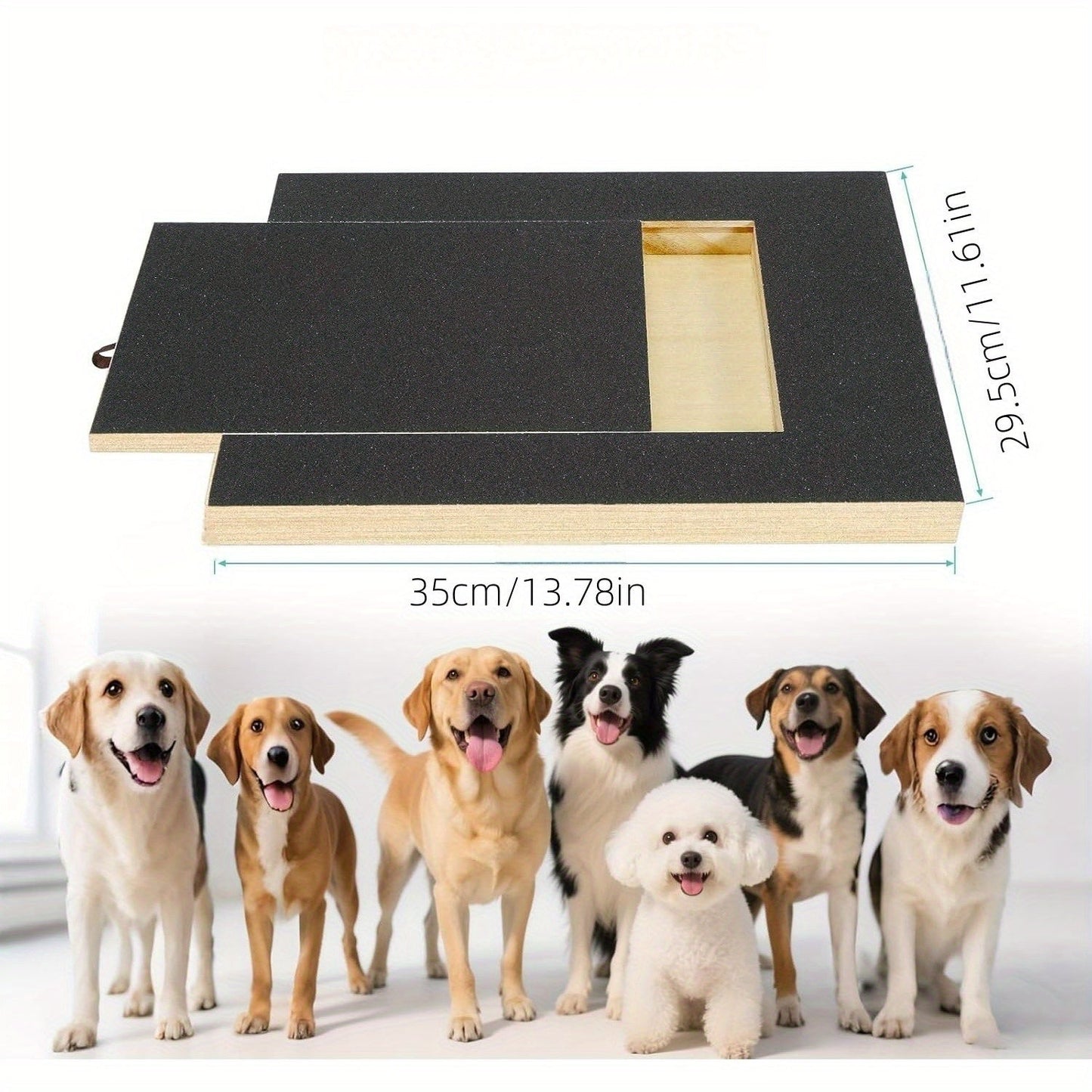 Dog Scratch Pad for Nails – Adjustable 3-Angle (45–65°) Foldable Nail File Scratch Board, Includes 2 Sandpaper Sheets, Nail Clipper Alternative for Dogs, with or without Bracket