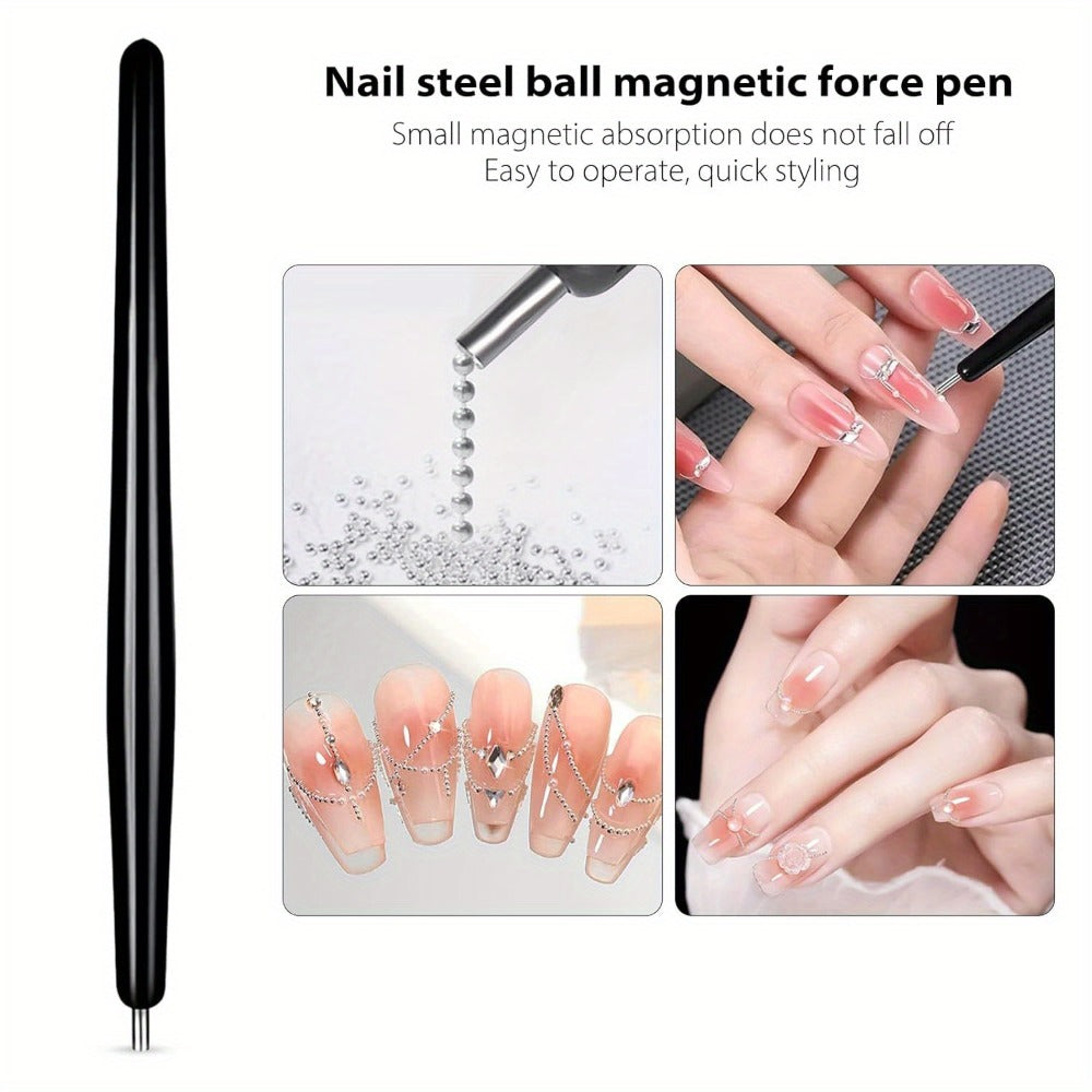 Cat Eye Nail Magnet Set 11pcs - 3-in-1 Magnet Stick with Heart & Bunny Designs, Strong Magnetic Tool for Cat Eye Gel Polish Nail Art, Professional Salon & Home DIY Nail Art Gift