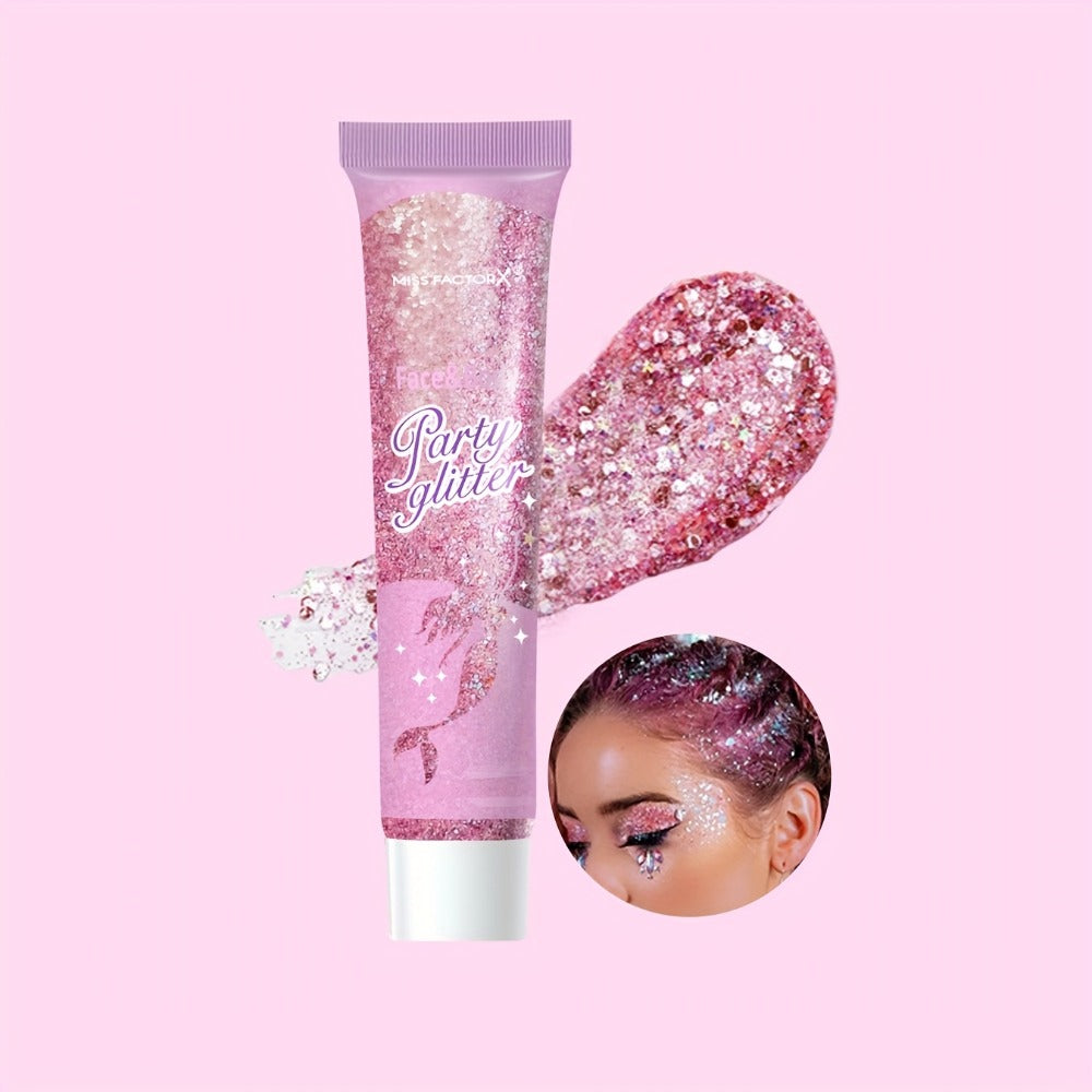 Holographic Glitter Gel Set 10 Colors Cosmetic Grade Face Body Makeup - Festival Rave Cosplay Anime Halloween Party Shimmer Skin Safe Easy Apply Remove