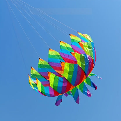 Rotating Lotus Tail Kite 3D Flower Basket Iridescent Kite for Kids Adults Outdoor Beach Park Flying Fun Easy to Fly Birthday Gift Boys Girls
