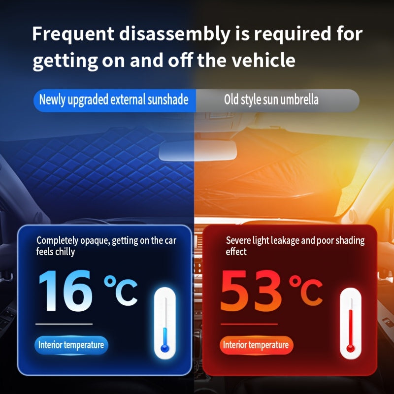 Four Seasons Car Window Snow Cover Large Magnetic Car Windshield Snow Cover Anti Freezing Snow Windshield Glass Sunshade Advanced Magnetic Car Windshield Sunshade - Durable, Easy to Install, Enhance Visibility And Protection Sunscreen