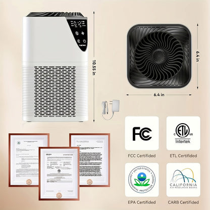 Air Purifier for Bedroom & Home – Covers 1250 Sq Ft, 3-in-1 True HEPA Filter, Removes Allergies, Pet Hair, Dust, Smoke & Odors, Air Quality Monitor, Aromatherapy, Better Sleep for Office & Living Room