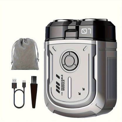 Portable Mini Electric Shaver for Men Dual Floating Blade USB Rechargeable – Cordless Travel Shaver Waterproof & Digital Display Upgrade Multiple Colors, Great Gift for Him