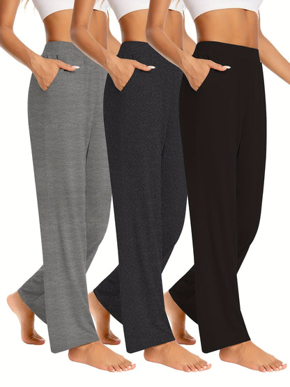 Women's Casual Pants - Pocket Detail Wide leg