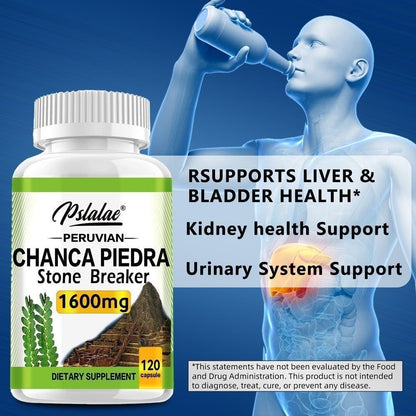 Chanca Piedra Capsules for Liver & Kidney Health – 120 Capsules Natural Urinary Tract Support Supplement, Stone Breaker Herb for Detox & Cleanse, Daily Wellness Formula
