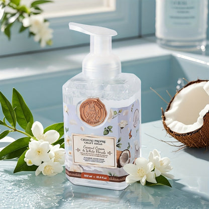 Foaming Hand Soap with Coconut Oil 500ml Ethically Made - Moisturizing Foam Hand Wash 7 Fresh Scents for Bathroom Kitchen All Skin Types 16.9 fl oz