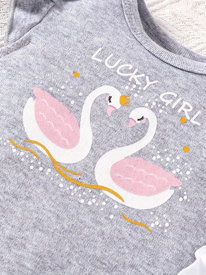 Baby Girl Cartoon Jumpsuit - Summer