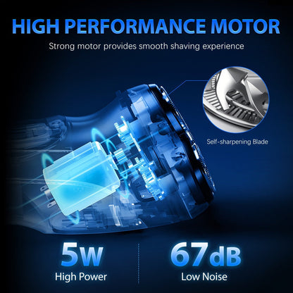 Cordless Electric Razor for Men Rechargeable Fast Charging Washable Heads Face Shaver — Smooth Close Shave Portable Electric Shaving Machine for Travel & Daily Use, Grooming Gift for Him