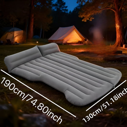 Inflatable Car Bed SUV Air Mattress – Flocked RV Camping Mattress 75"x51" with Storage Bag & Repair Kit | Black, Gray, Beige, Brown