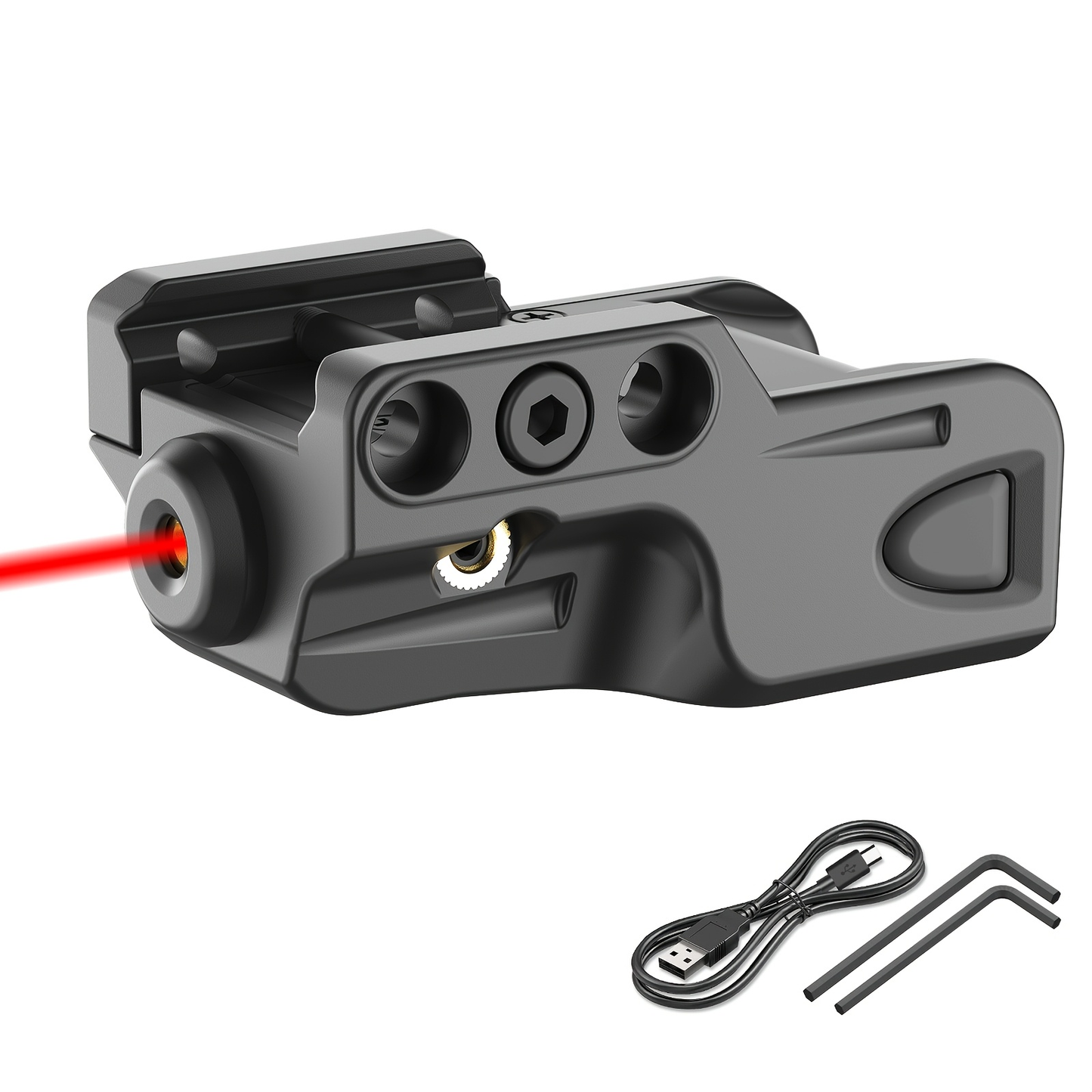 Picatinny Rail Laser Sight USB Rechargeable Low Profile 1-5mW for Handgun Pistol Red Green Blue Purple IR Multiple Colors Polyamide