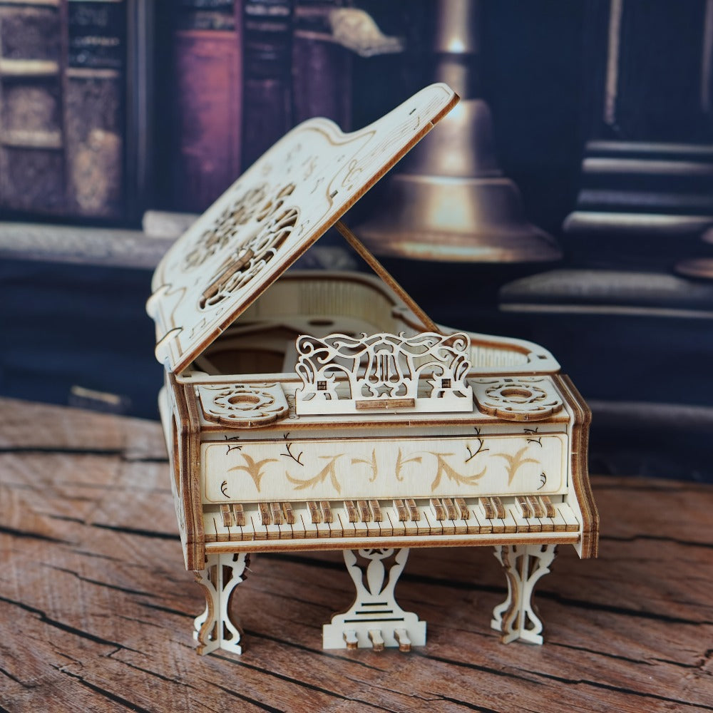 Piano Model Kit 3D Wooden Puzzle – Detailed Plywood Jigsaw Assembly, Musical Instrument Handcraft for Adults & Teens, Unique Gift for Music Lovers Pianists, Birthday Christmas Desk Decor
