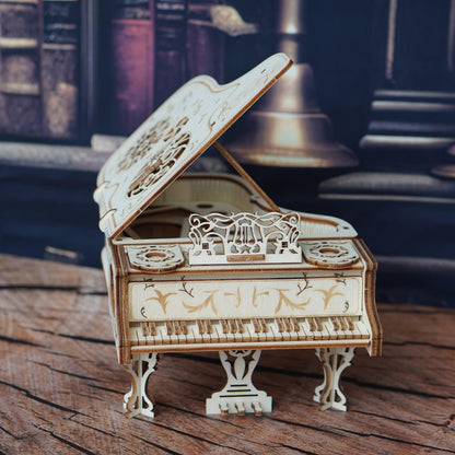 Piano Model Kit 3D Wooden Puzzle – Detailed Plywood Jigsaw Assembly, Musical Instrument Handcraft for Adults & Teens, Unique Gift for Music Lovers Pianists, Birthday Christmas Desk Decor