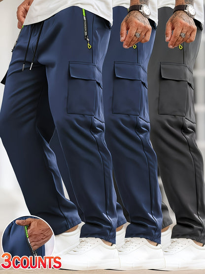 Men's Casual Pants - Elastic Waist With Pockets