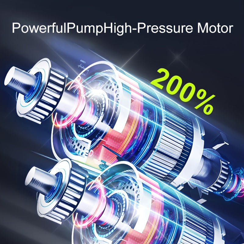 Tire Inflator Portable Air Compressor, 150PSI Car Tire Air Pump With Tire Pressure Gauge, LED, 3X Fast One-Button Smart Cordless Tire Air Pump For Cars, Motorcycles, Bicycles, Balls, Etc.