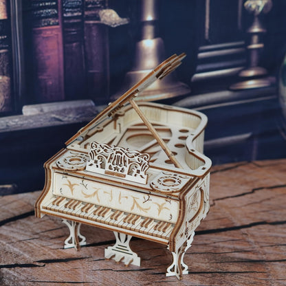 Piano Model Kit 3D Wooden Puzzle – Detailed Plywood Jigsaw Assembly, Musical Instrument Handcraft for Adults & Teens, Unique Gift for Music Lovers Pianists, Birthday Christmas Desk Decor