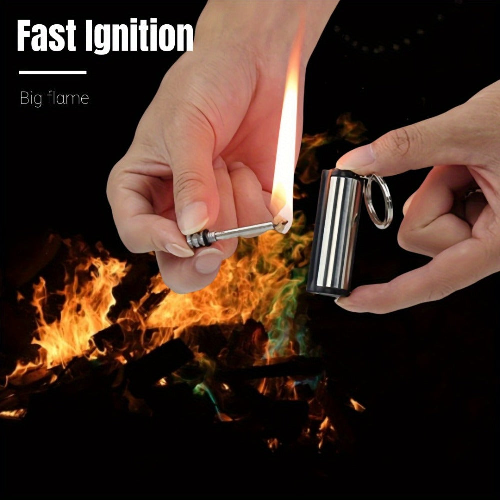 Metal Match Kerosene Lighter 10pcs, Emergency Survival Matches Multi-Functional Keychain Fire Starter for Outdoor Camping Hiking Survival Gear, Windproof Reusable Fire Starting Tools – No Lighter Fuel Included