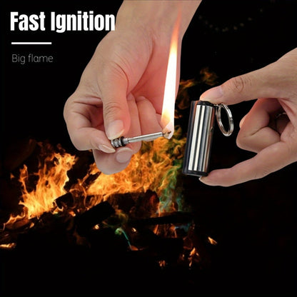 Metal Match Kerosene Lighter 10pcs, Emergency Survival Matches Multi-Functional Keychain Fire Starter for Outdoor Camping Hiking Survival Gear, Windproof Reusable Fire Starting Tools – No Lighter Fuel Included