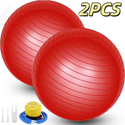 Exercise Ball 25 Inch Yoga Stability Ball 2-Pack Anti-Burst Fitness Balance Ball for Home Office Classroom Workout Core Training