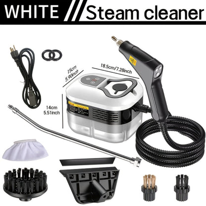 High Temperature Pressurized Steam Cleaner Handheld Portable Steam Cleaning Machine Set with Brush Heads & Glass Scraper - Multi-Surface for Kitchen, Bathroom, Furniture, Car & Tile Grout, Multiple Colors
