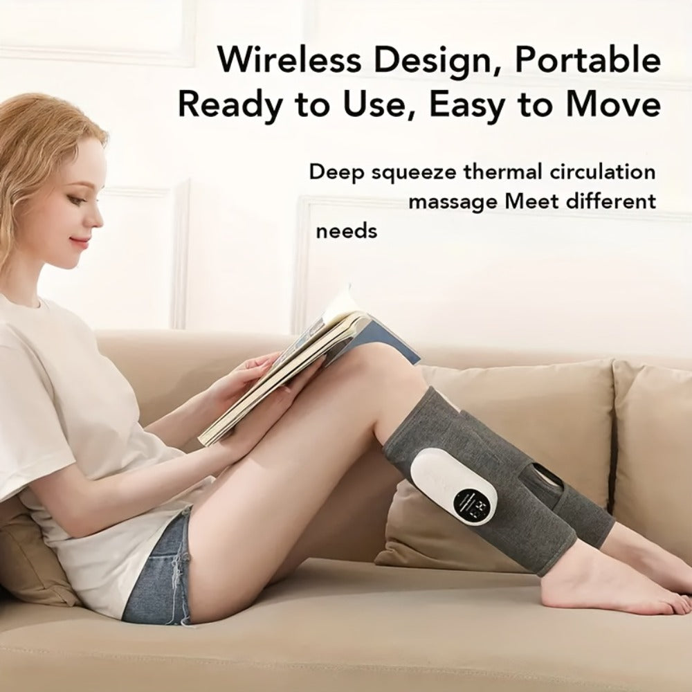 Air Compression Leg Massager – Cordless Calf & Foot Massager with 3 Intensity Levels for Legs, Thighs, Knees & Feet | Circulation Booster, Holiday Gift for Women & Men