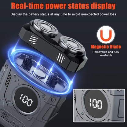 Rotary Electric Shaver for Men & Women 2-in-1 Dual Head USB Rechargeable — 3-Speed Adjustable Cordless Razor Mecha Design for Face Body Underarms Legs, Portable Grooming Device 3 Colors