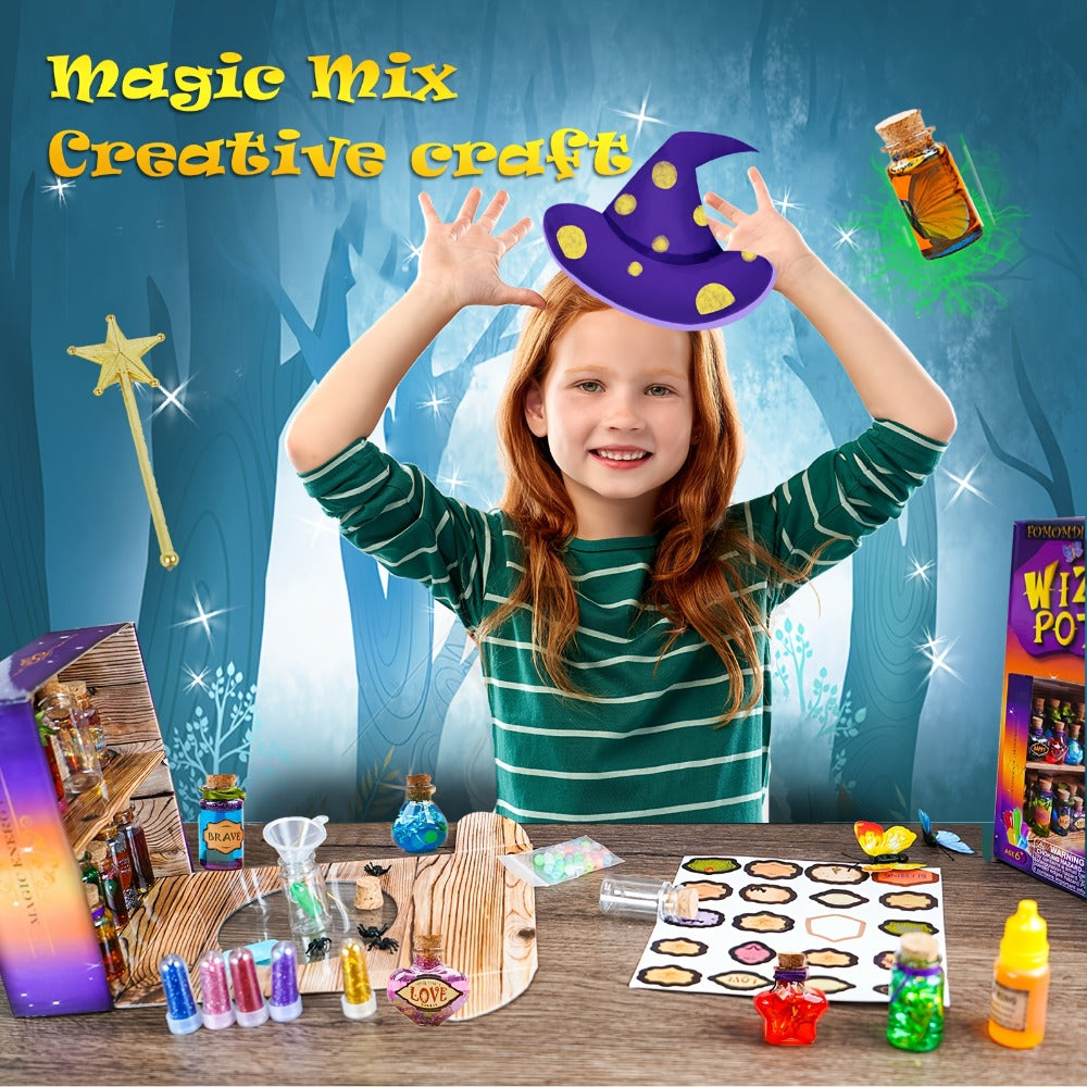 DIY Magic Potion Making Kit for Kids – Wizard Potion Bottles Craft Set Fantasy Arts & Crafts for Girls Boys Ages 6+ Halloween Christmas Birthday Gift Party Activity