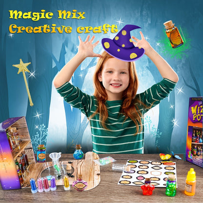 DIY Magic Potion Making Kit for Kids – Wizard Potion Bottles Craft Set Fantasy Arts & Crafts for Girls Boys Ages 6+ Halloween Christmas Birthday Gift Party Activity