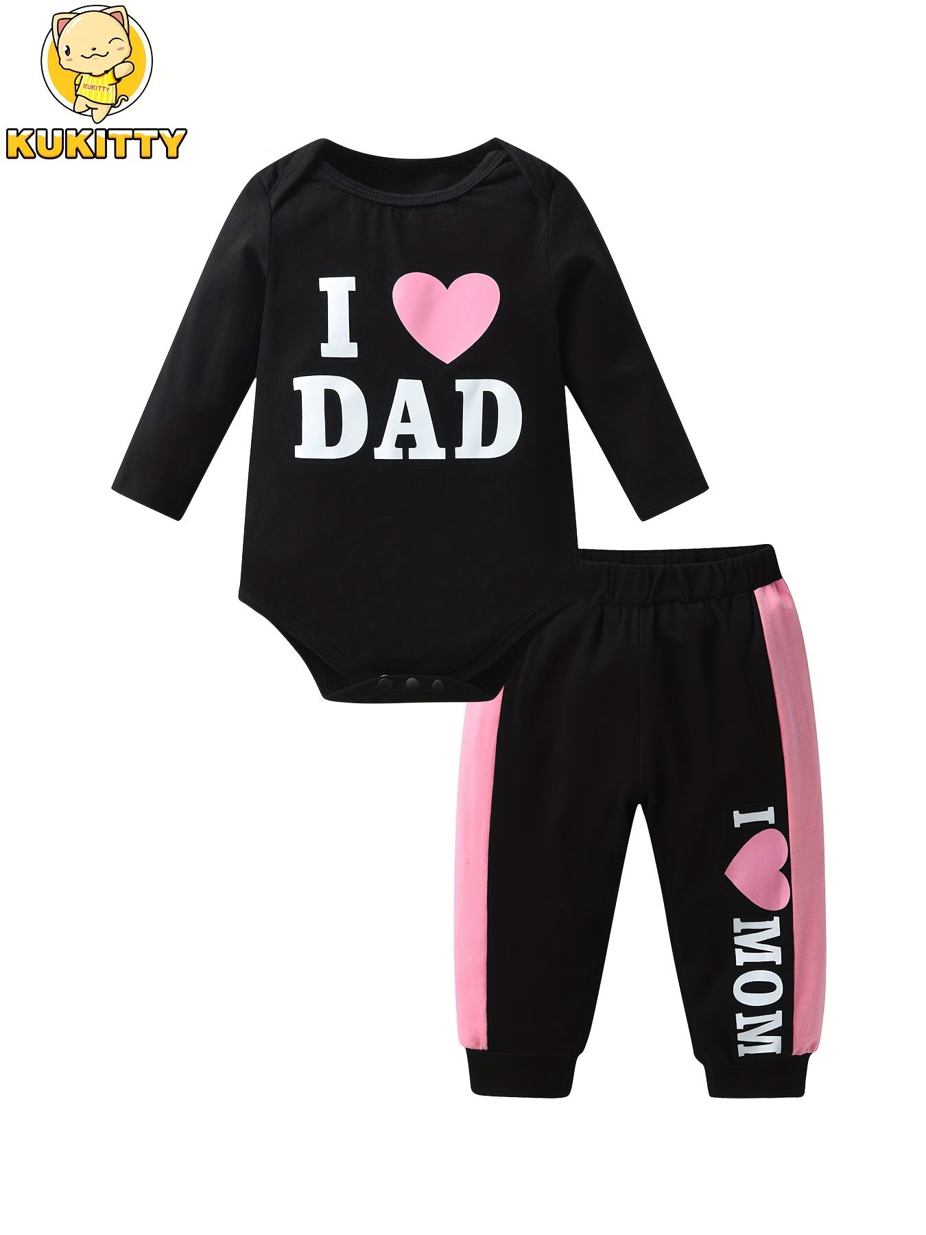 Baby Black Printed Long-Sleeve Pants - product view 6