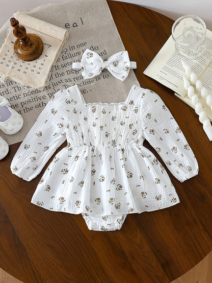 Baby Apricot Floral Romper - product view 12