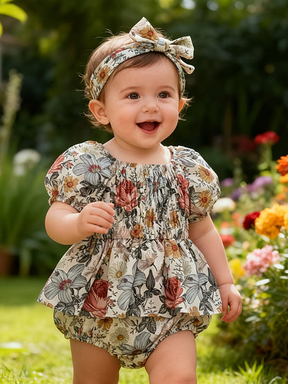 Baby Multicolor Floral Printed Dress - product view 4