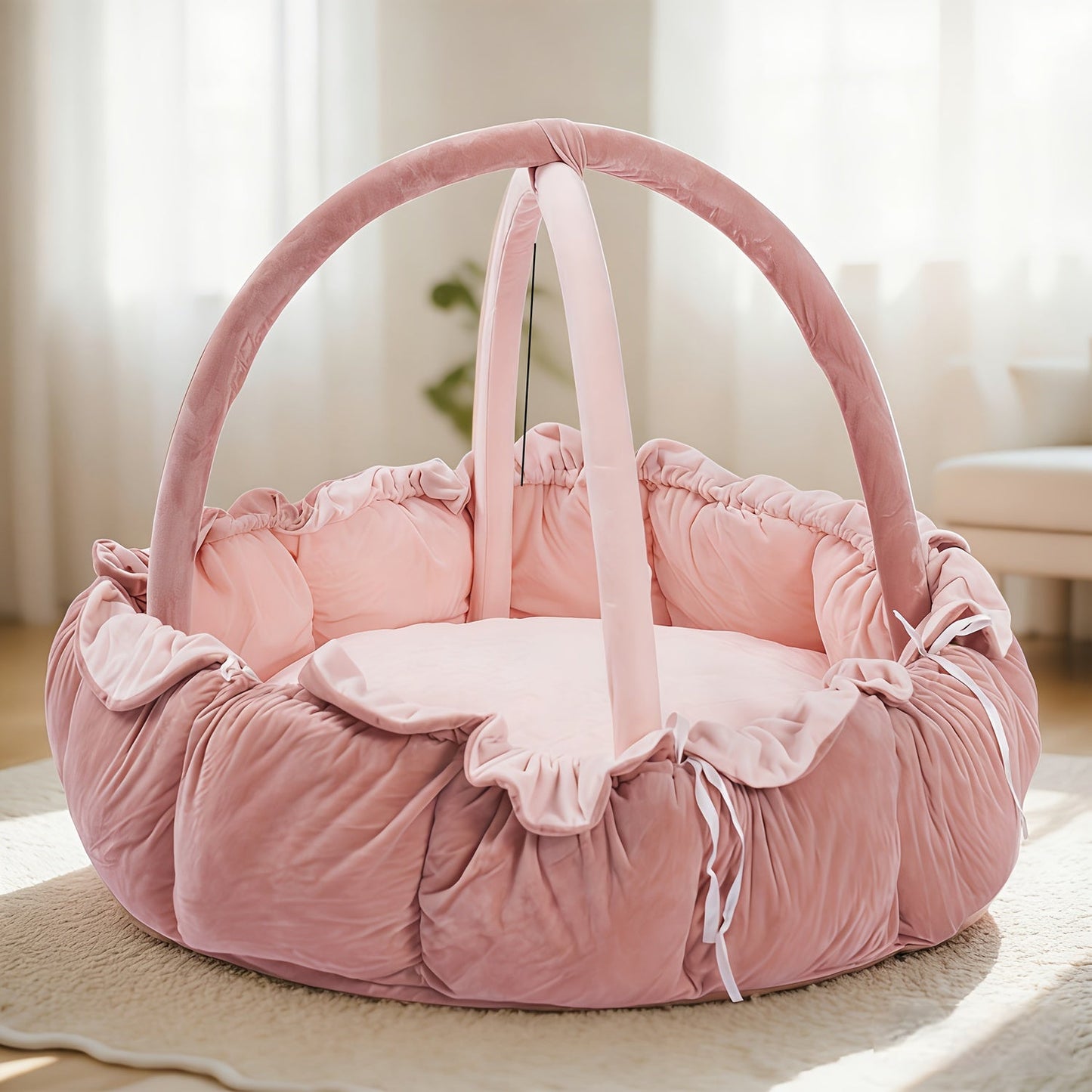 5 in 1 Thick Plush Baby Gym Baby Mats for Floor Tummy Time Mat Cat Bed Dog Bed - product view 3