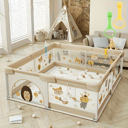 Baby Playpen shown in the 59.06*78.74inch+2*Pull Ring option