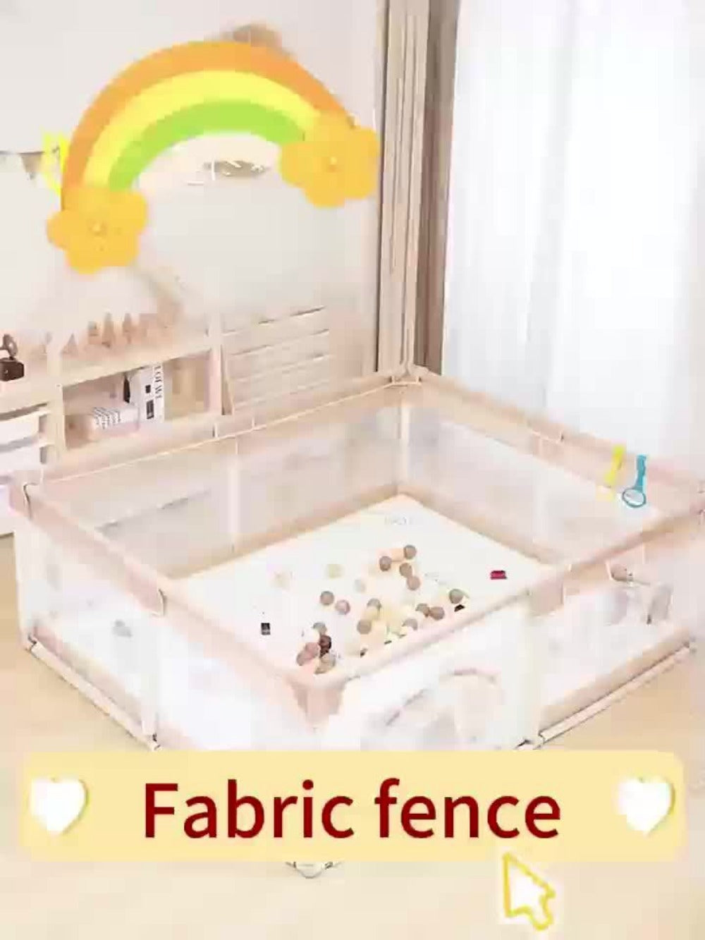 Baby Playpen with Non-Slip Base for Practical Everyday Home Use in Kids' Room detail image - detail view 7