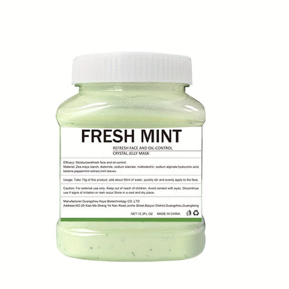 Mint Jelly Mask Powder 12.3oz Fresh Peppermint Hydro Gel Peel-Off Face Mask Professional Spa Moisturizing Hydrating Anti-Wrinkle Facial Skin Care Treatment