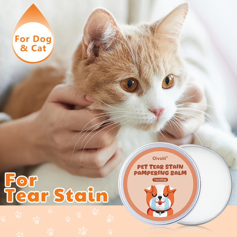Pet Tear Stain Remover Balm – Gentle Non-Irritating Eye Cleaner for Dogs & Cats, Effectively Cleanses Tear Stains & Eye Discharge, 30g