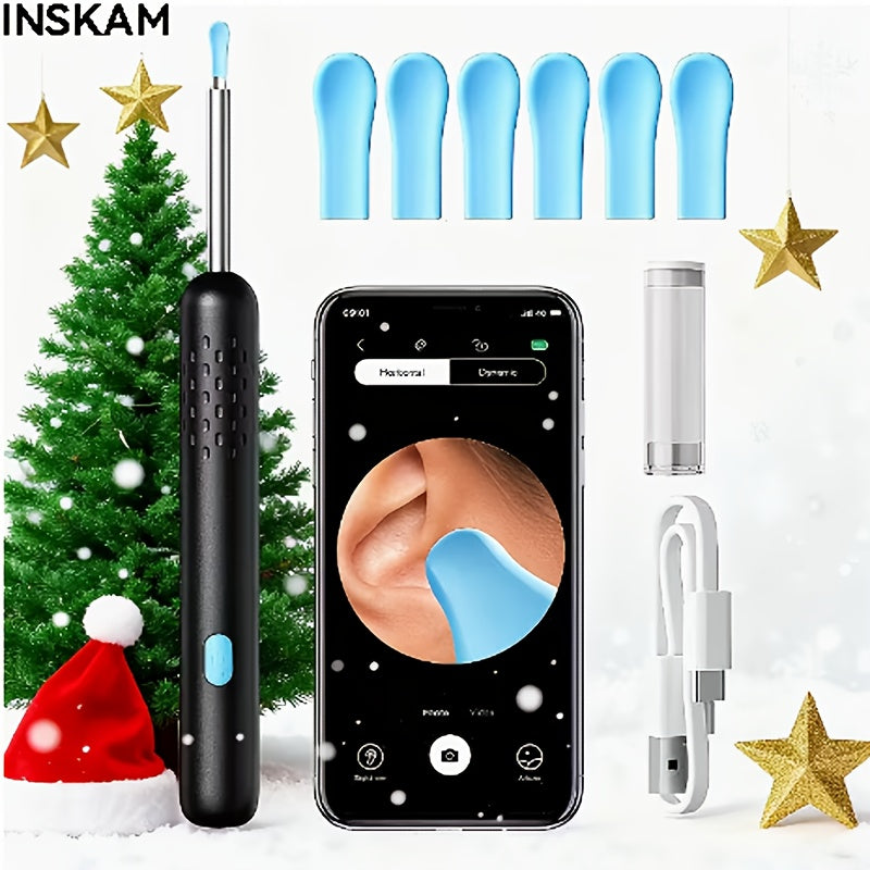 1080P Ear Wax Removal Tool with Camera – Wi-Fi Ear Cleaning Kit with 6 Spoons & Tweezers, Rechargeable, Visual Ear Cleaner for Safe Ear Care at Home