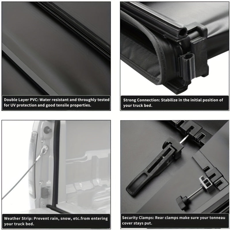 YINTATECH Soft Quad- Fold Tonneau Cover Built For Dodge Ram 1500/ 2500/ 3500 2002- 2025 6.4/6.5ft Truck Beds & W/ O Ram Box Models