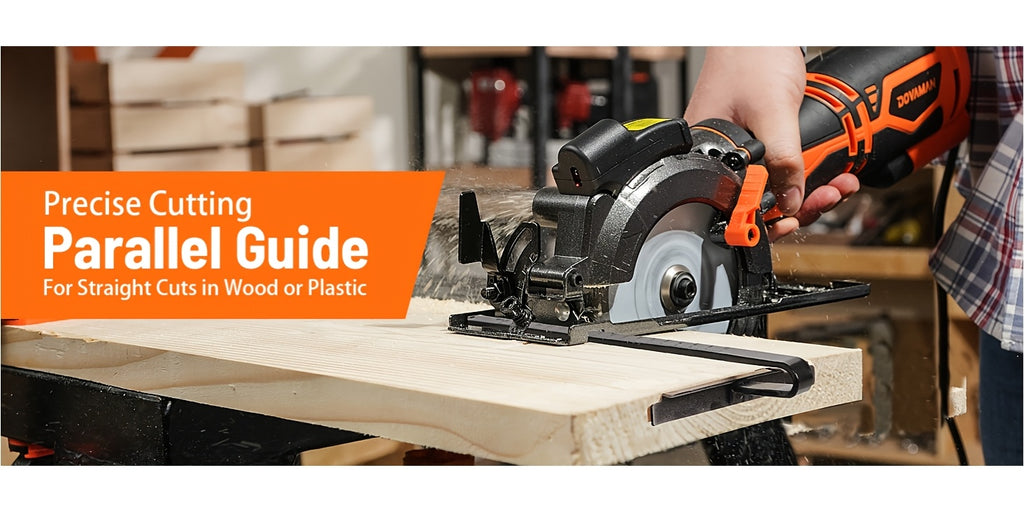 4.5 Inch Mini Compact Circular Saw with Laser Guide, Dual Metal Side Handle Stable Control, 5.2A 7000RPM Power Saw, 43mm Max Cutting Depth, 6 Extra Saw Blades Included, Cuts Wood, Plastic, Soft Metal, Tile. Perfect DIY Power Tool Gift