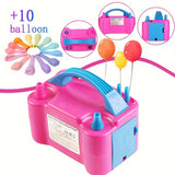 Purple balloon air pump + 10 random color balloons - Deluxe Edition