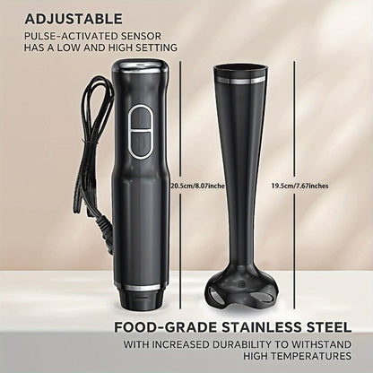 Immersion Blender 400W with Turbo Mode - Handheld Stick Blender with 304 Stainless Steel Blades, 2-Speed Electric Hand Blender, Detachable Shaft, Portable Immersion Mixer for Soups, Smoothies & Baby Food