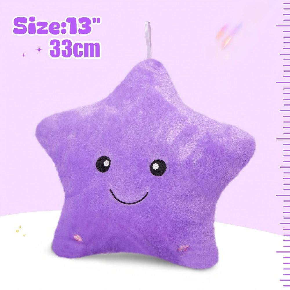 Light Up Musical Star Plush Toy with LED Glow & Soothing Music – Soft Stuffed Star Night Light for Kids Toddlers Nursery, Birthday Baby Shower Valentine Gift for Children Couples