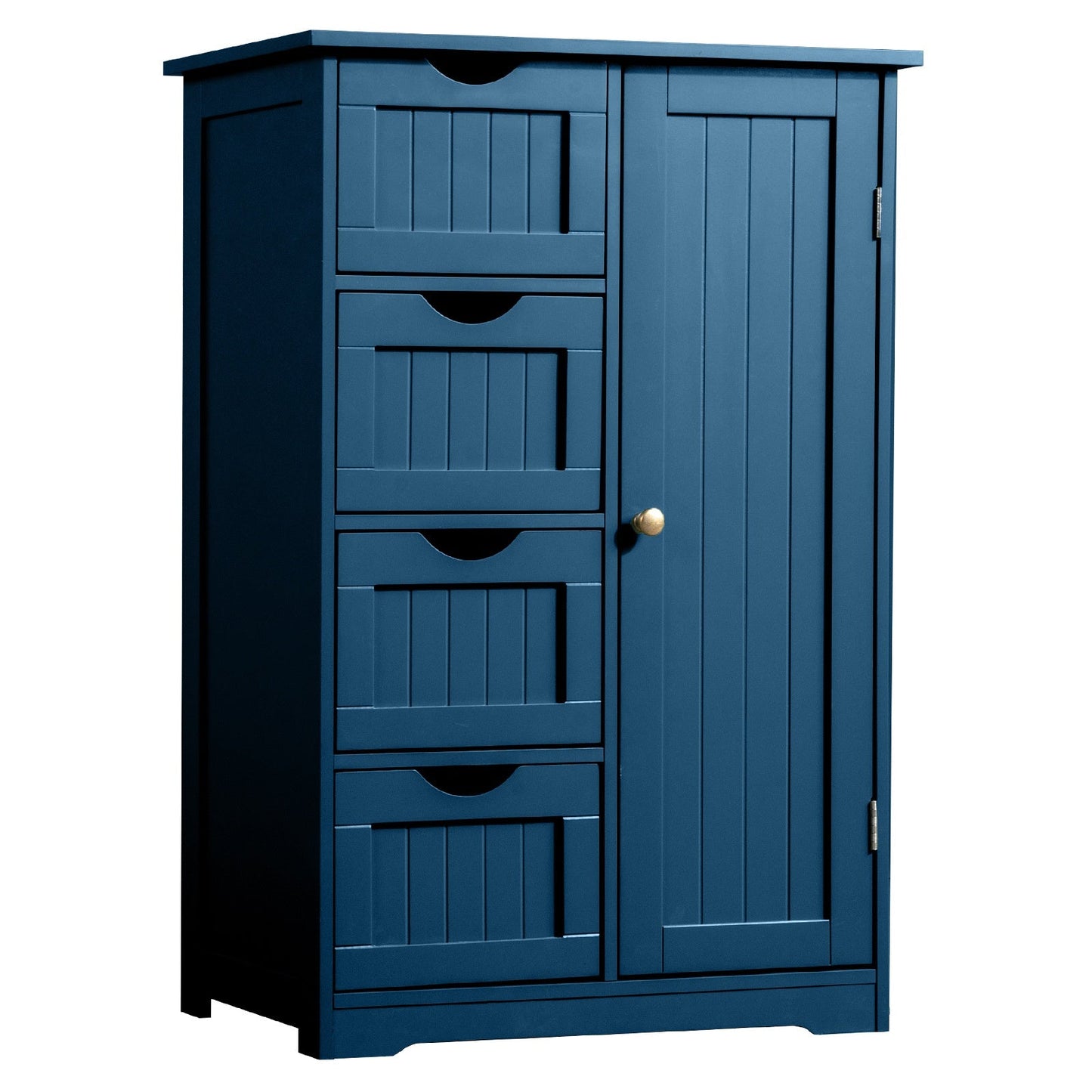 Bathroom Floor Cabinet shown in the Blue Navy option
