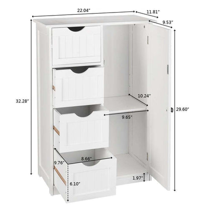 Bathroom Floor Cabinet with Open Shelves for Organized Everyday Storage detail image - detail view 4