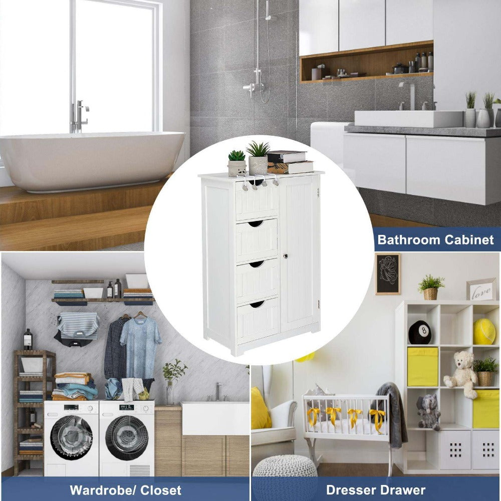 Bathroom Floor Cabinet with Open Shelves for Organized Everyday Storage detail image - detail view 6